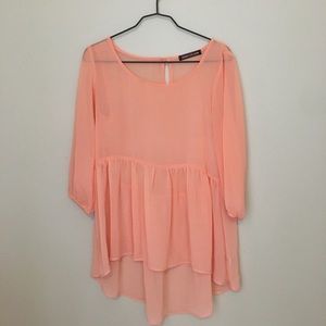 Peach Chiffon Top